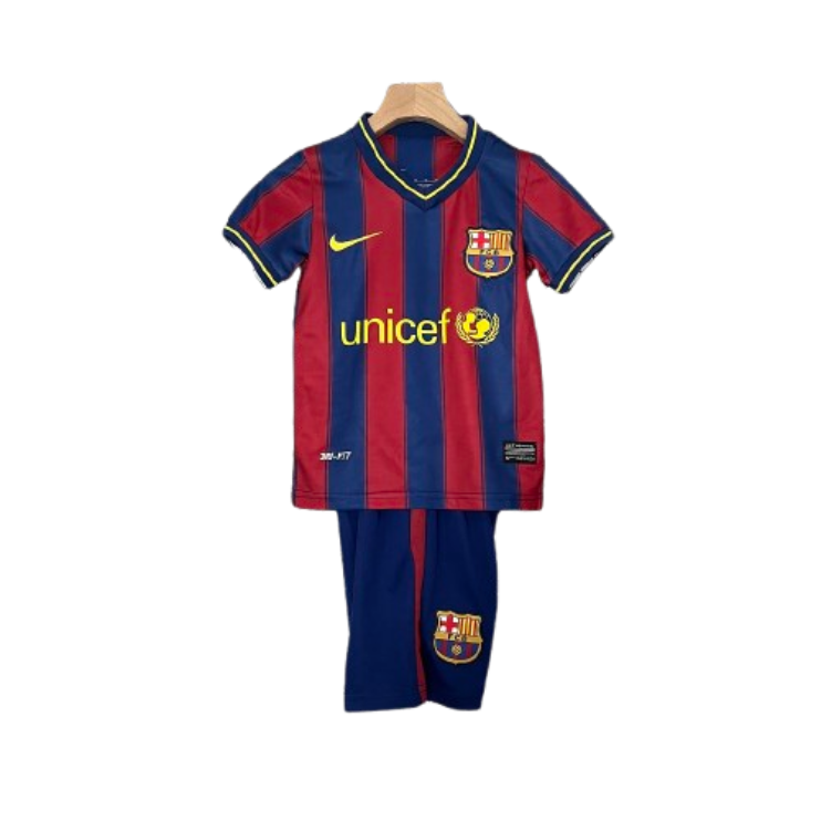 Barcelona Home 09-10 Retro Kids Kits Children Shirt Football Jersey