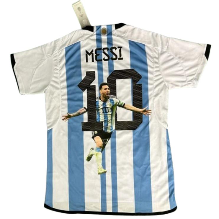 2022 Nation Argentina World Cup Champion Messi #10 First Anniversary Special Edition Soccer Jersey