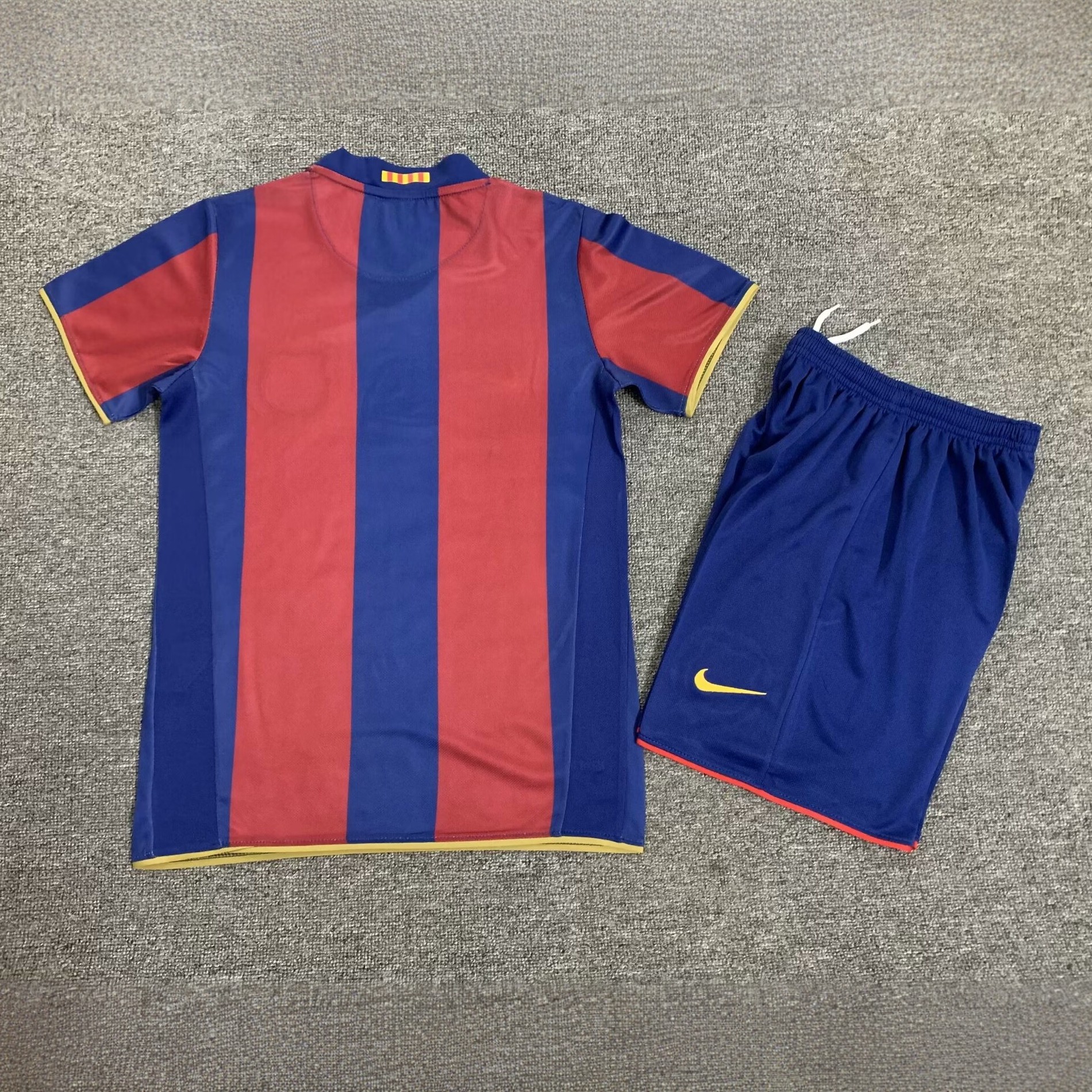 Barcelona 07-08 Home Retro Kids Kits Children Sets Football Jersey