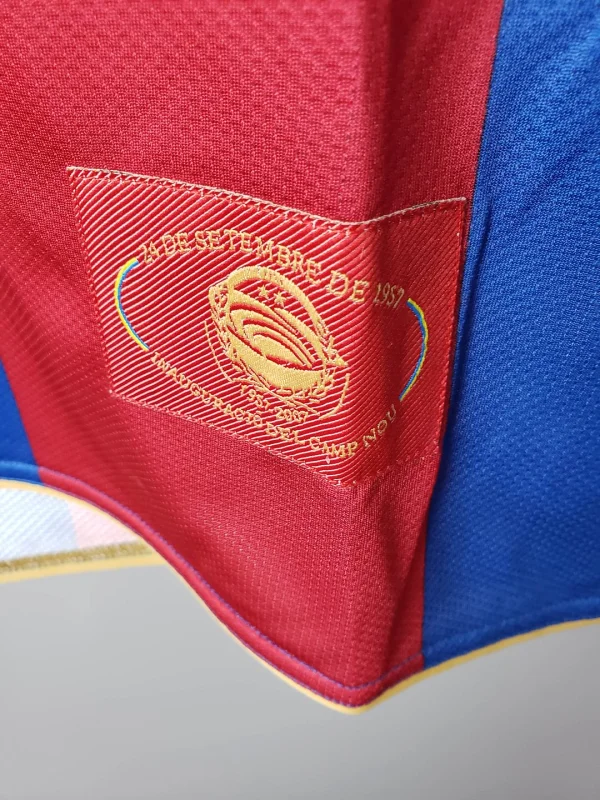 Barcelona Retro Nike Men Home Football Long Sleeve Shirt 2007-08