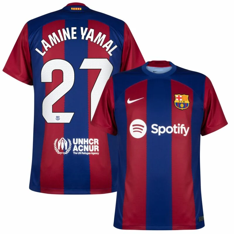 Barcelona Home Lamine Yamal 27 Shirt 2023-2024 (La Liga)