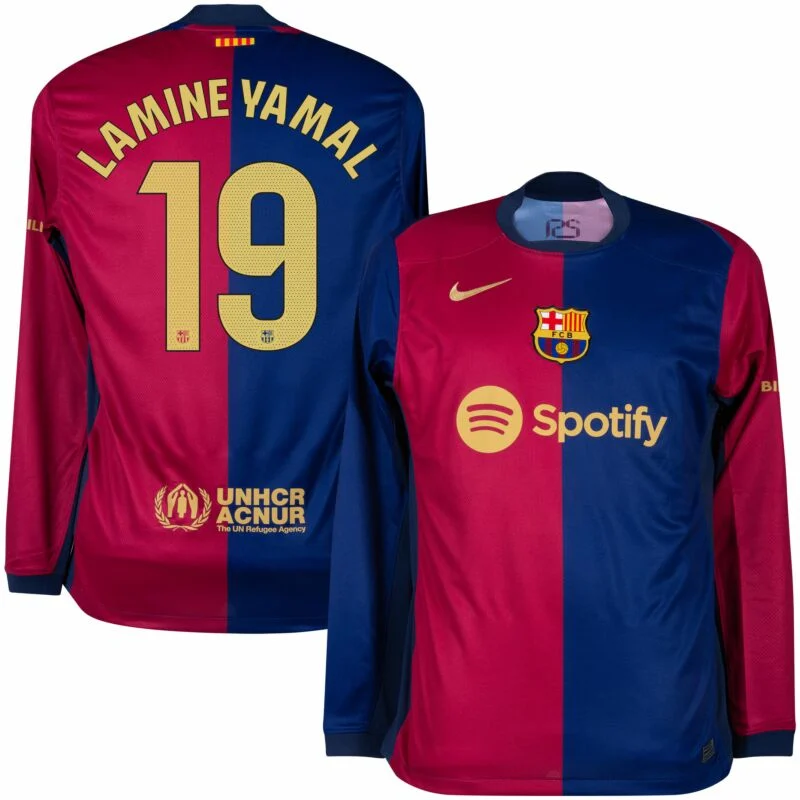 Barcelona Home  Lamine Yamal 19 Shirt 2024-2025 (La Liga)   Size: S-4XL