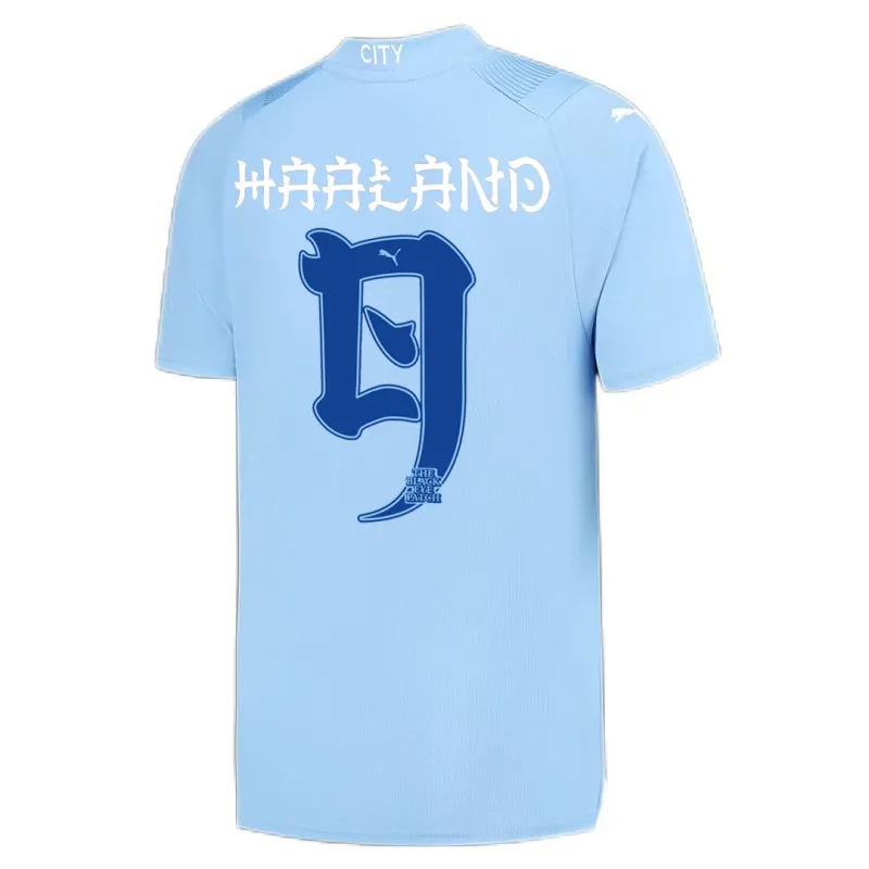Manchester City 2023/24 HAALAND #9 GREALISH #10 DE BRUYNE #17 STONES #5 J.ALVAREZ #19 FODEN #47 Japanese Tour Printing Home Jersey