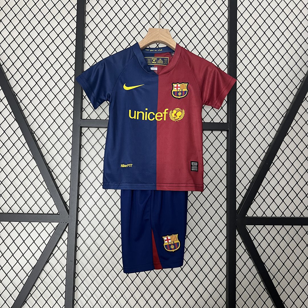 Barcelona 08-09 Home Retro Kids Kits Football Jersey