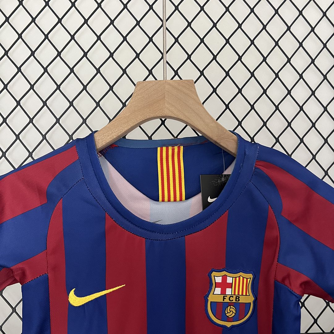 Barcelona 05-06 Home Retro Kids Kits Football Jersey