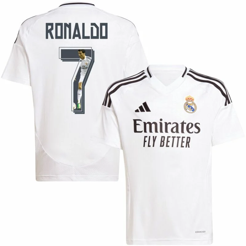 Real Madrid Home Ronaldo CR7 Shirt 2024-2025 Size：S-XXL