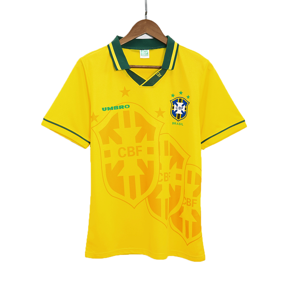 Brazil Jersey Custom Home Soccer Retro Jersey 1993-94