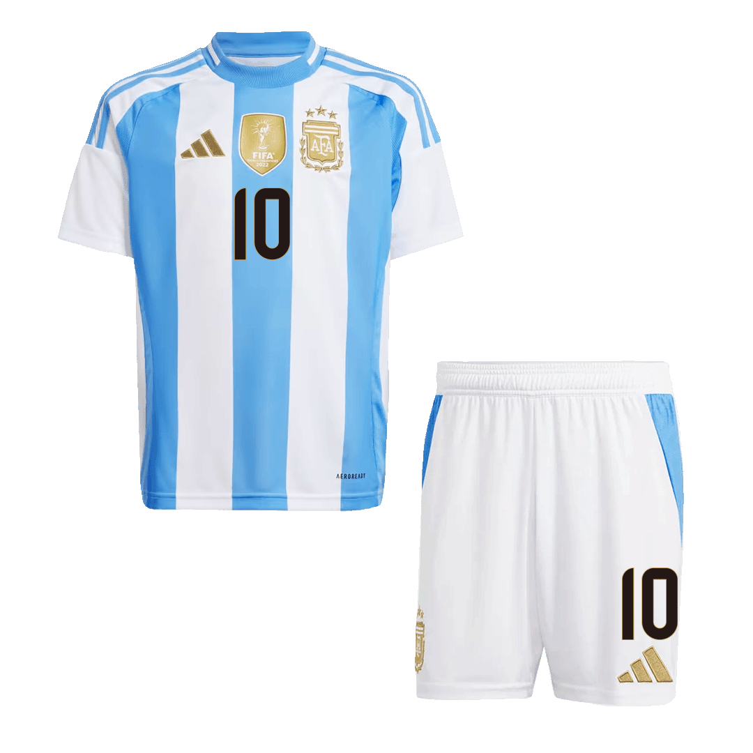 Kids Argentina MESSI #10 Custom Home Soccer Kits 2024
