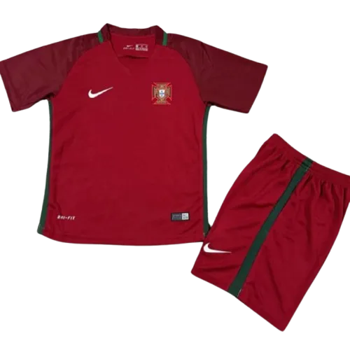 Kids Portugal Home Retro Jersey UEFA Euro Cup 2016