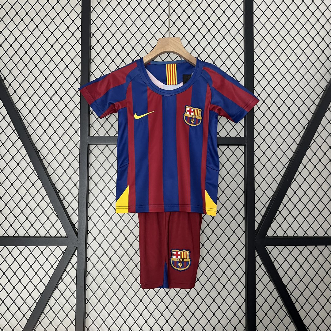 Barcelona 05-06 Home Retro Kids Kits Football Jersey
