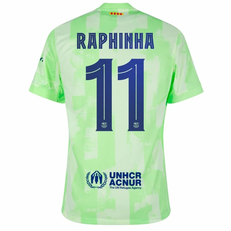 Barcelona 3rd Raphinha 11 Shirt incl. UNHCR and New Spotify Sponsor (Cup Style) 2024-2025  S-4XL