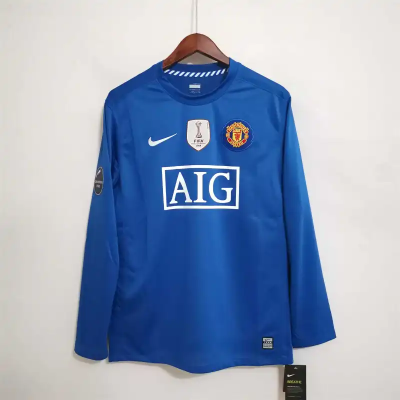 08-09 Manchester United Home Retro Jersey #7 Ronaldo Long Sleeve