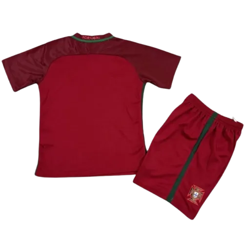 Kids Portugal Home Retro Jersey UEFA Euro Cup 2016