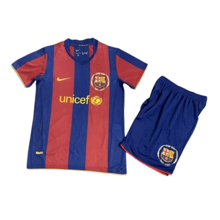 Barcelona 07-08 Home Retro Kids Kits Children Sets Football Jersey