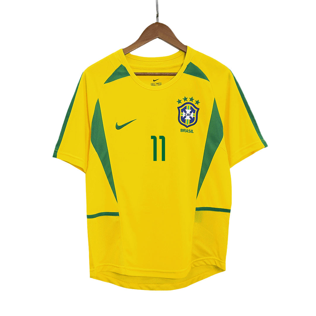 RONALDINHO #11 Brazil Retro Jersey Home Soccer Shirt 2002-03
