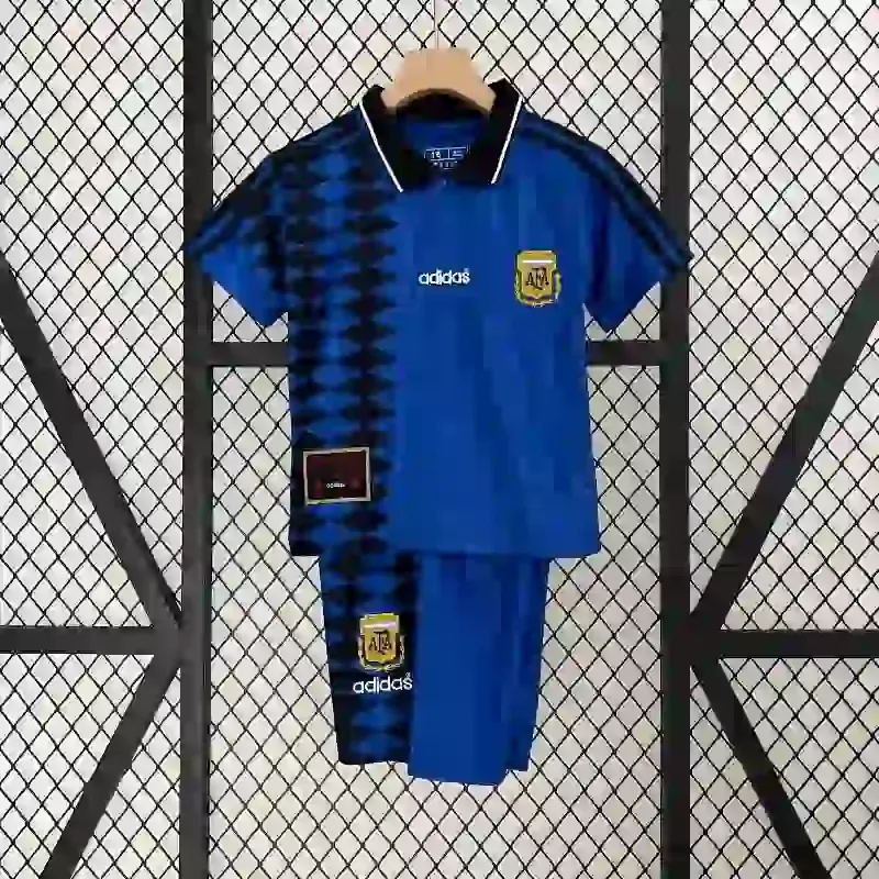 Retro Argentina Nation Jersey #10 Away Soccer Uniform Kids And Adult Kit 1994