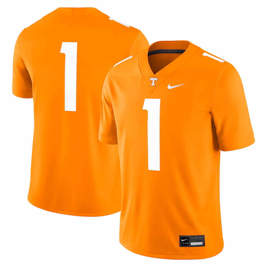 Men's Nike #1 Tennessee Orange Tennessee Volunteers Game Jersey