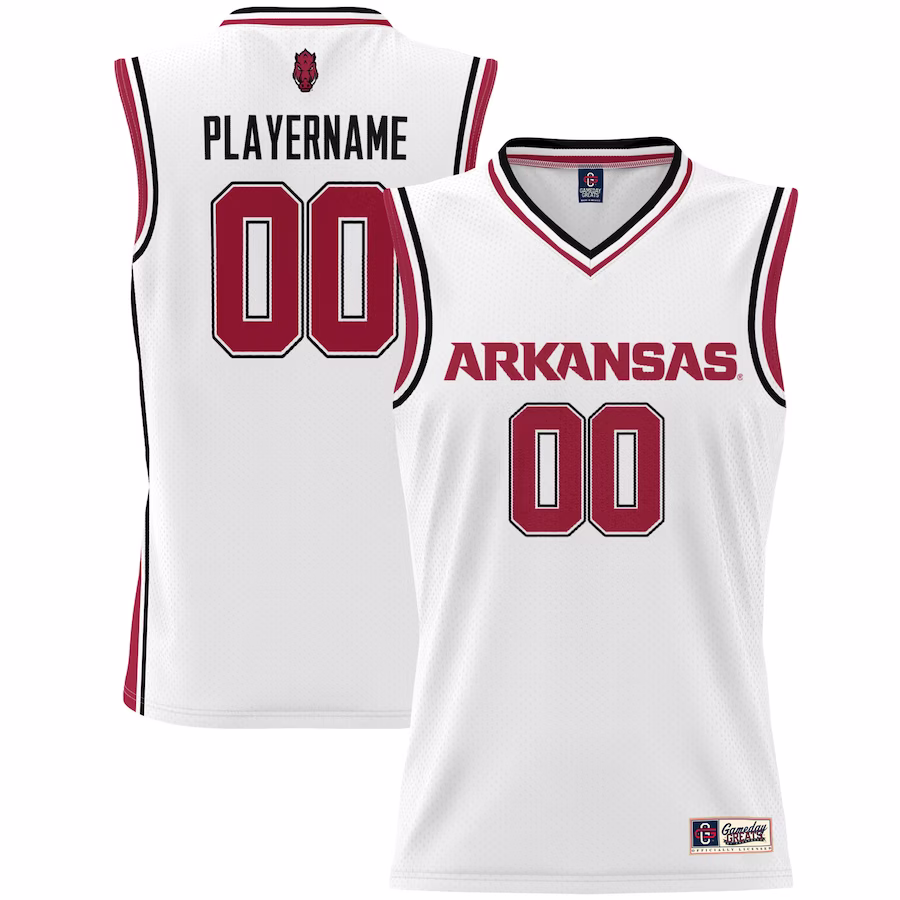 Arkansas Razorbacks GameDay Greats Unisex NIL Pick-A-Player Lightweight Women's Basketball Jersey - White