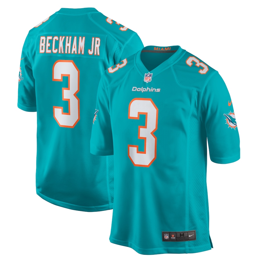 Men's Miami Dolphins Odell Beckham Jr. Nike Aqua Game Jersey