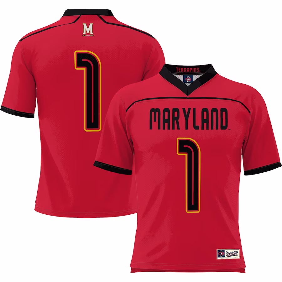 #1 Maryland Terrapins GameDay Greats Youth Men's Lacrosse Lightweight Fashion Jersey - Red