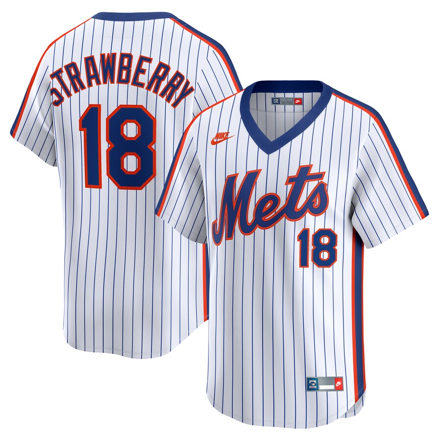 Men's New York Mets Darryl Strawberry Nike White Throwback Cooperstown Collection Limited Jersey