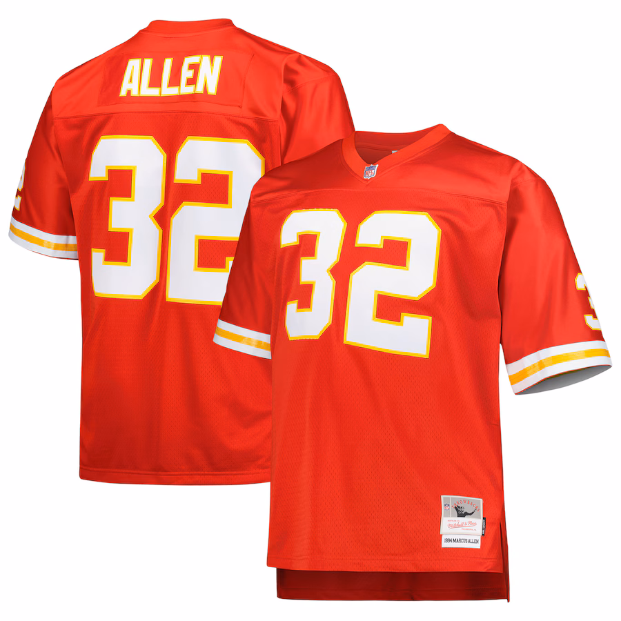 Men's Kansas City Chiefs Marcus Allen Mitchell & Ness Red Big & Tall 1994 Retired Player Replica Jersey