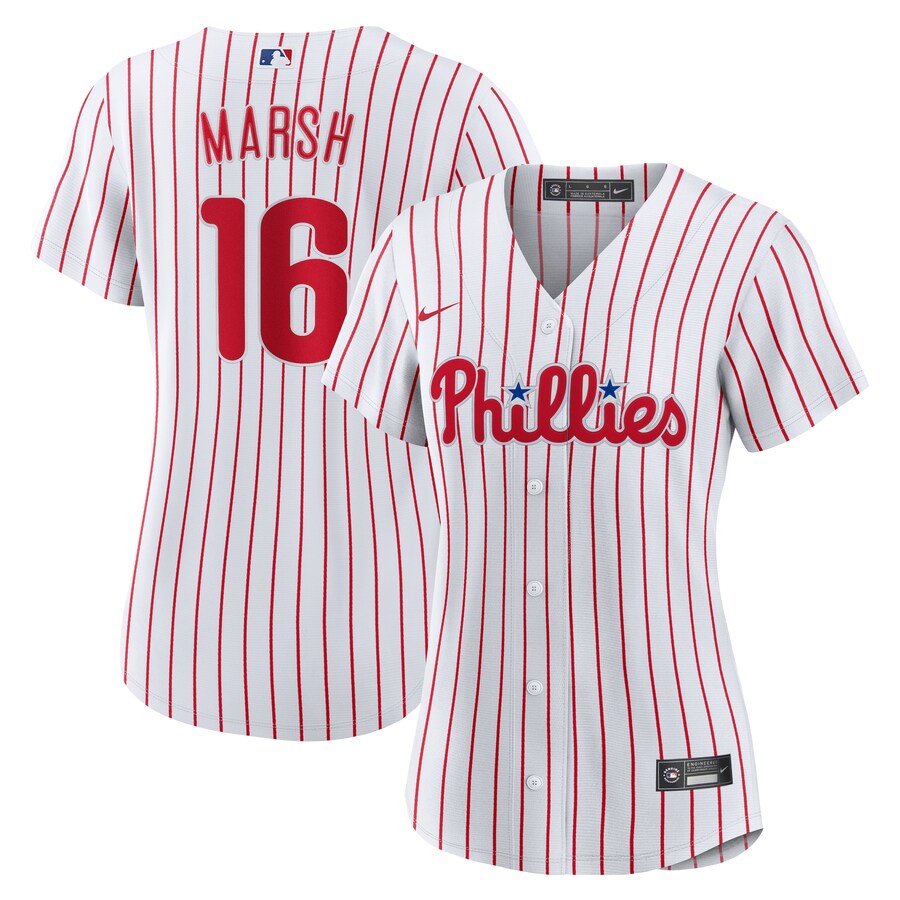 Women's Philadelphia Phillies Brandon Marsh Nike White Home Replica Jersey