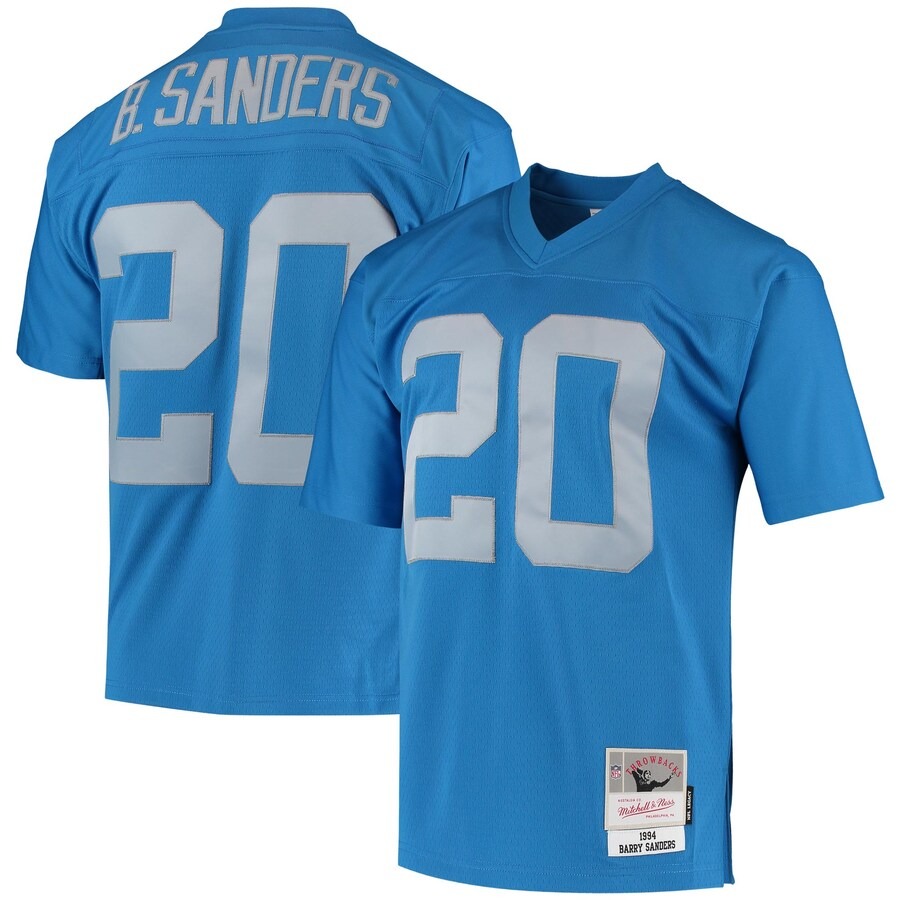 Men's Detroit Lions Barry Sanders Mitchell & Ness Blue Legacy Replica Jersey