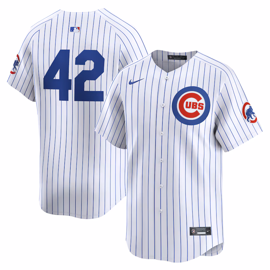 Men's Chicago Cubs  Nike White 2024 Jackie Robinson Day Home Limited Jersey