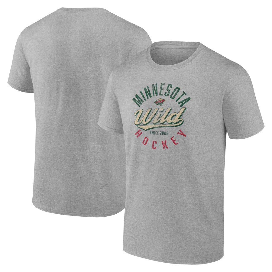 Men's Minnesota Wild Fanatics Gray Emblem T-Shirt
