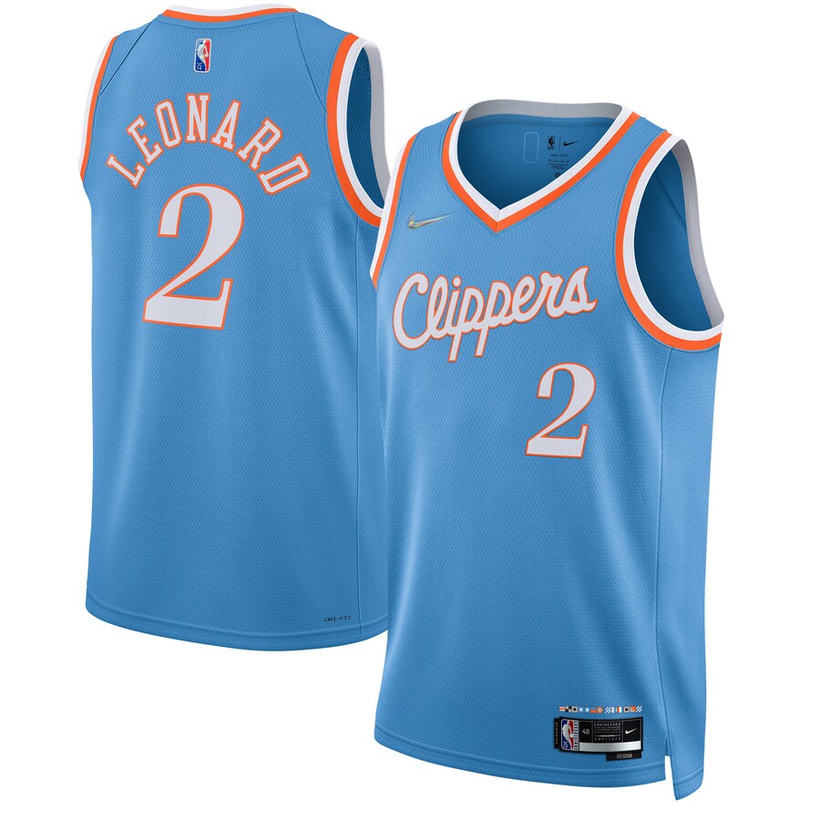 Men's LA Clippers Kawhi Leonard Nike Light Blue 2021/22 Swingman Jersey - City Edition