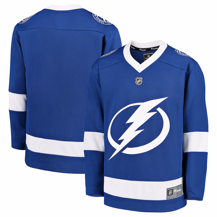 Youth Tampa Bay Lightning Fanatics Blue Home Replica Blank Jersey