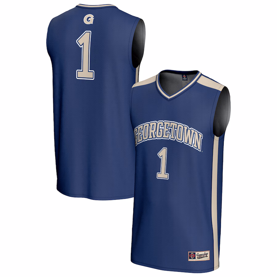Youth GameDay Greats #1 Navy Georgetown Hoyas Lightweight Basketball Fashion Jersey