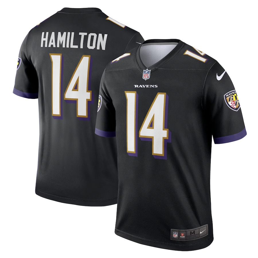 Men's Baltimore Ravens Kyle Hamilton Nike Black Alternate Legend Jersey