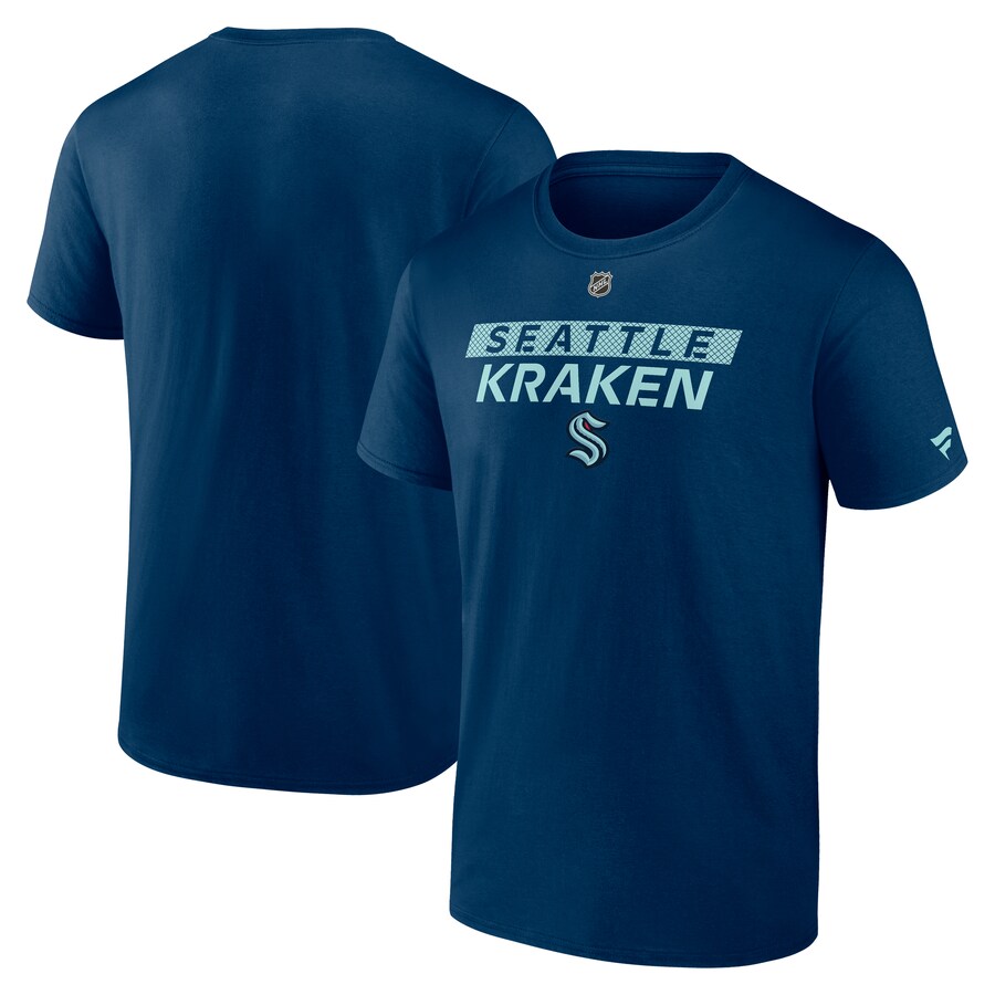 Men's Seattle Kraken Fanatics Deep Sea Blue Authentic Pro Core Primary T-Shirt