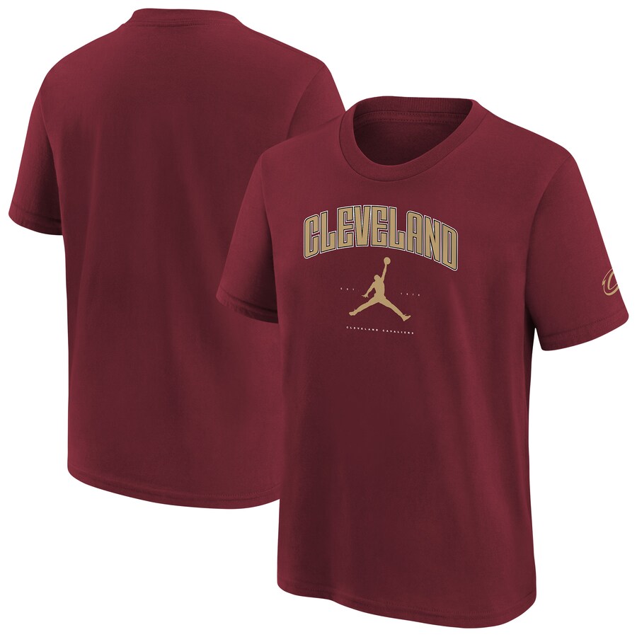 Youth Cleveland Cavaliers Jordan Brand Wine Essential Cities T-Shirt