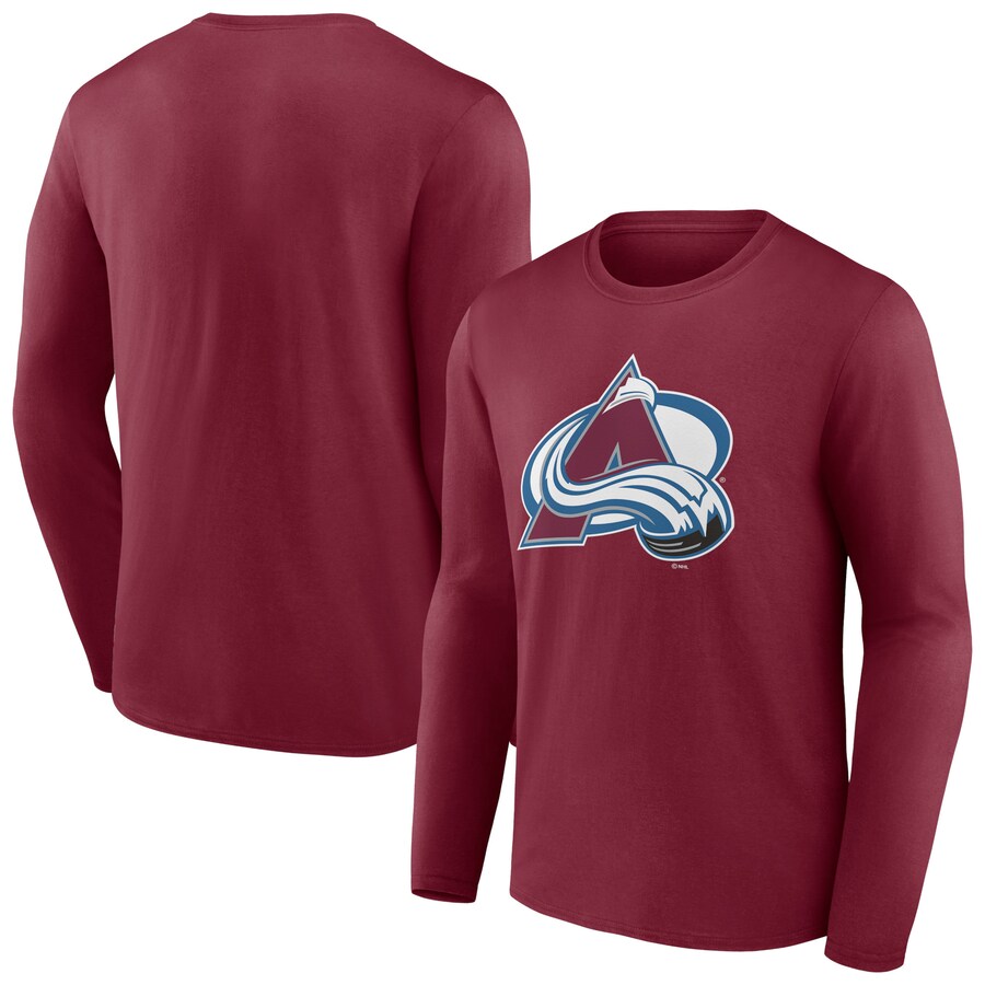 Men's Colorado Avalanche Burgundy Primary Logo Long Sleeve T-Shirt