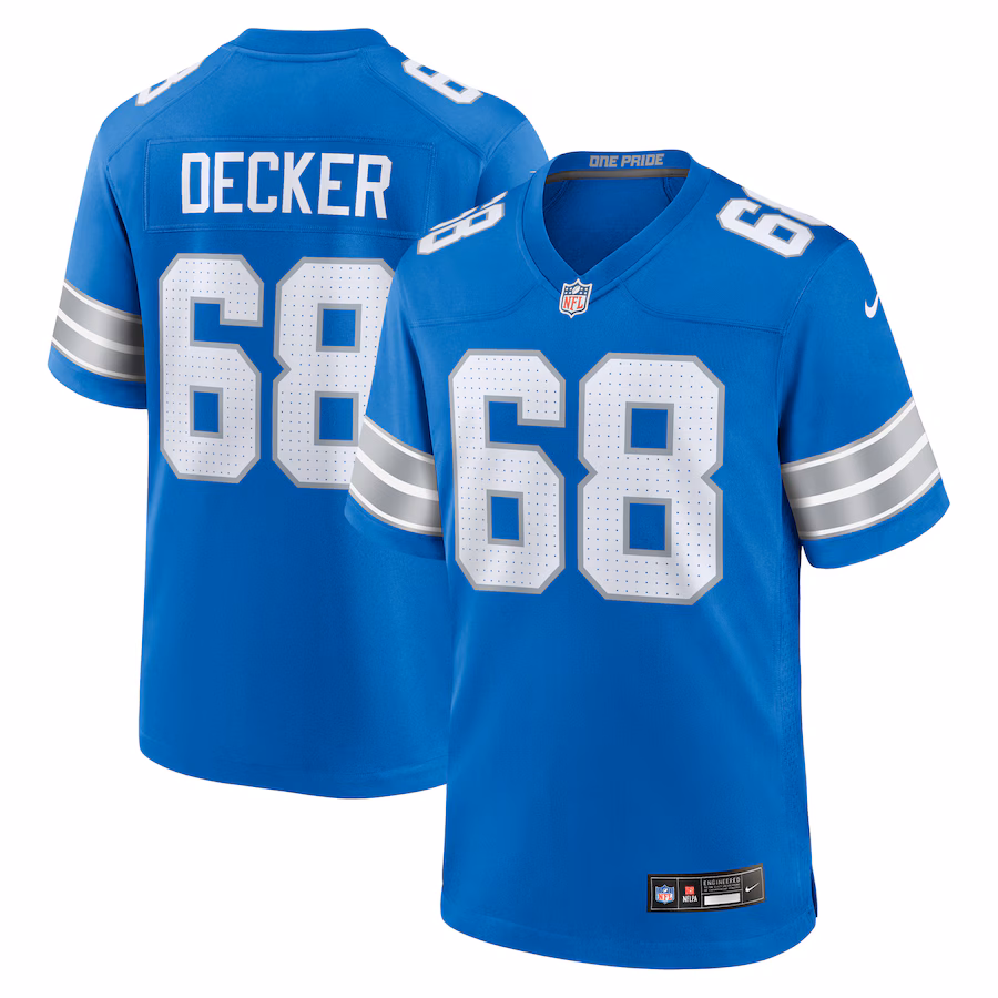 Men's Detroit Lions Taylor Decker Nike  Blue Team Game Jersey