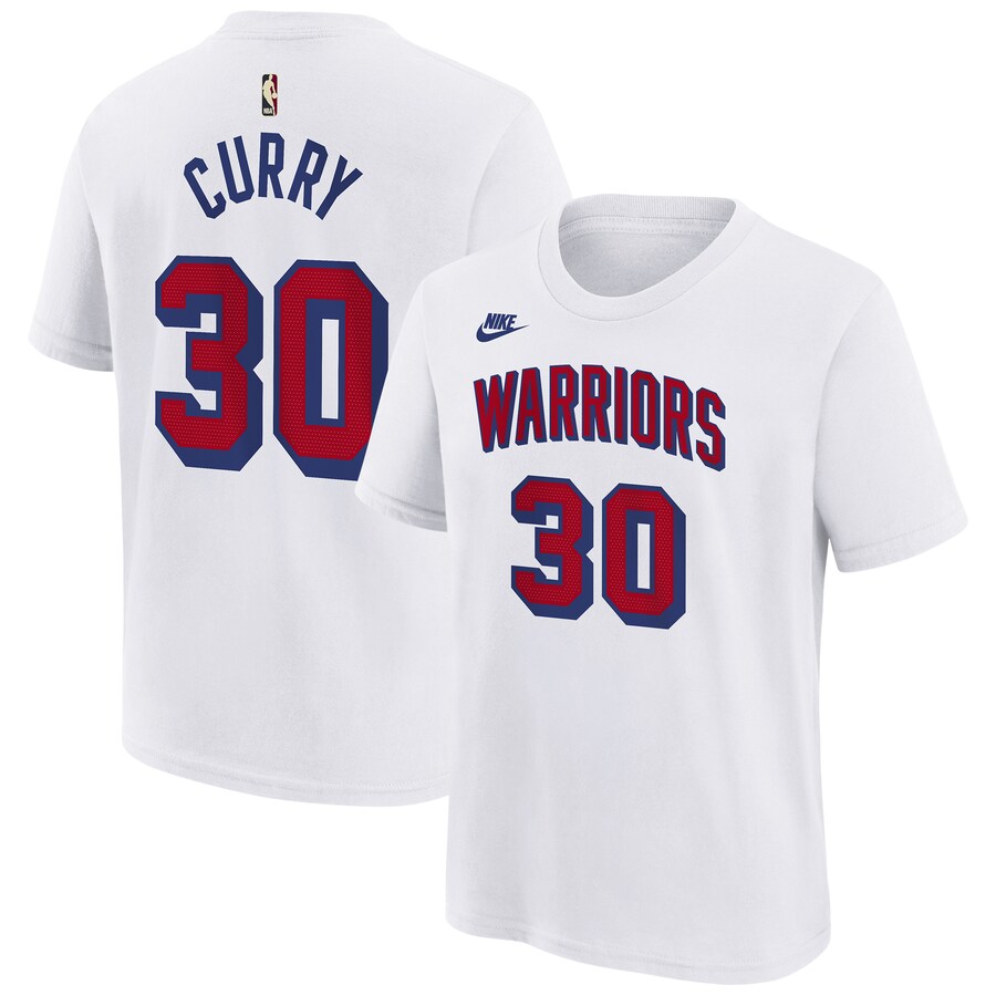 Youth Golden State Warriors Stephen Curry Nike White Classic Edition Name & Number T-Shirt