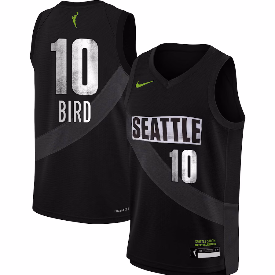 Youth Seattle Storm Sue Bird Nike Black 2021 Rebel Edition Victory Player Jersey