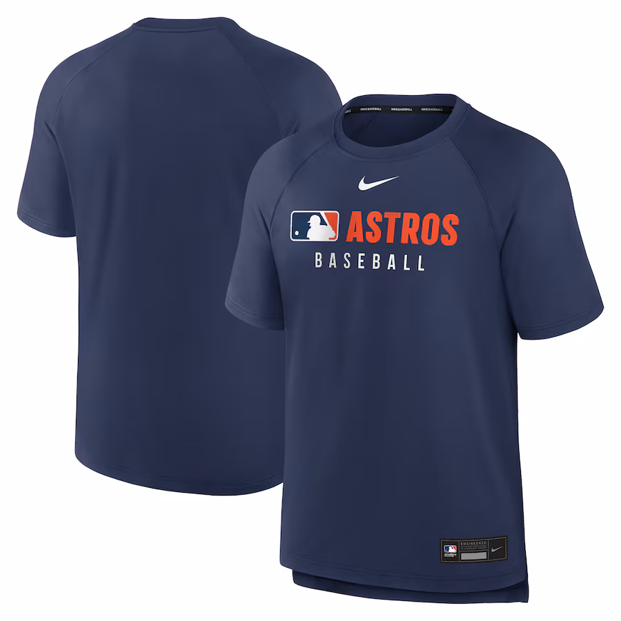 Men's Houston Astros Nike Navy Authentic Collection Pregame Raglan Performance T-Shirt