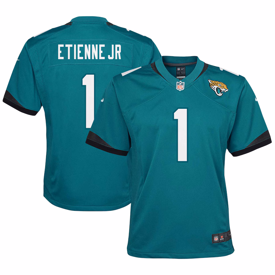 Youth Jacksonville Jaguars Travis Etienne Nike Teal Game Jersey