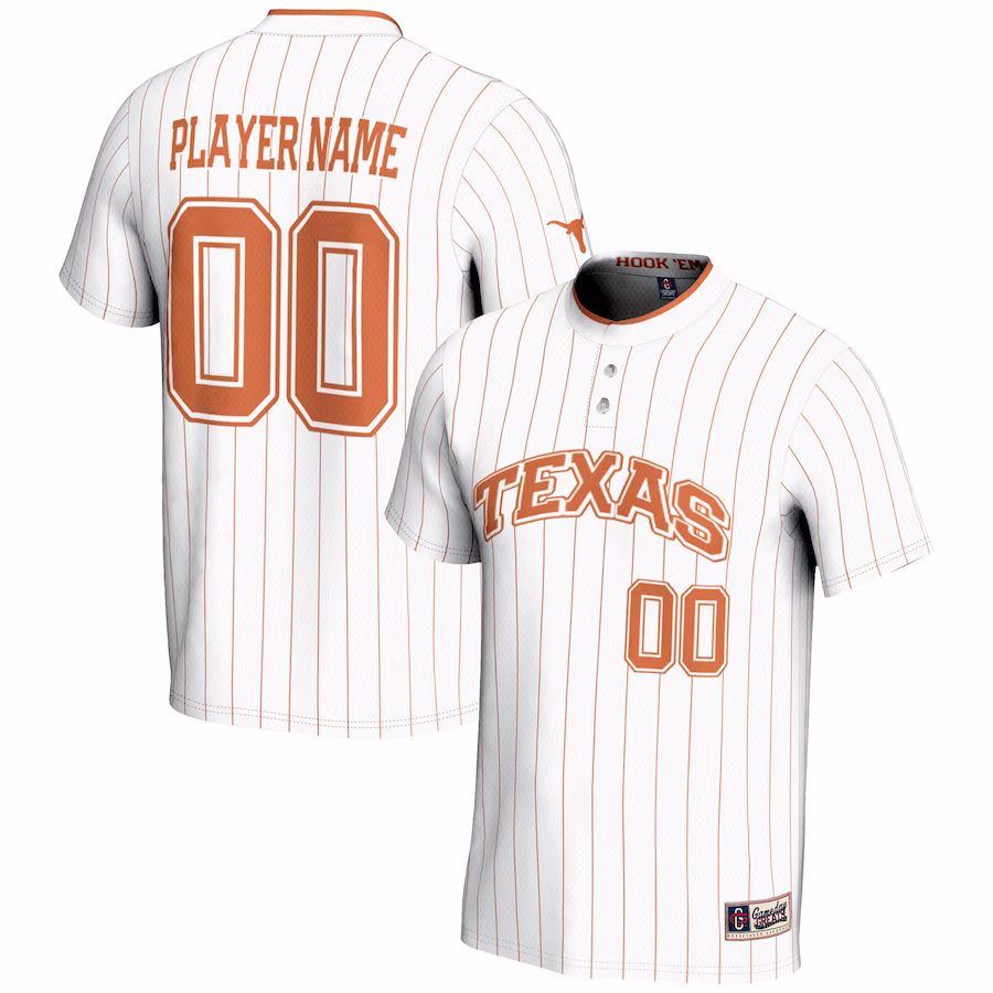 Texas Longhorns GameDay Greats Unisex  NIL Pick-A-Player Lightweight Softball Jersey - White
