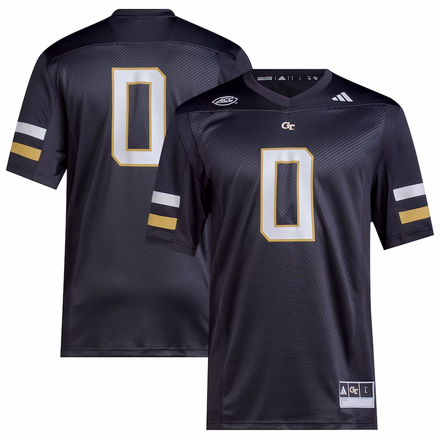 #0 Georgia Tech Yellow Jackets adidas  2023 Premier Jersey - Black
