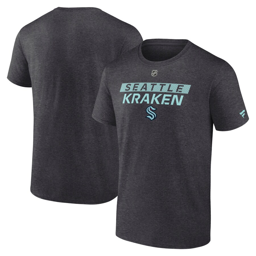 Men's Seattle Kraken Fanatics Heather Charcoal Authentic Pro Core Primary T-Shirt