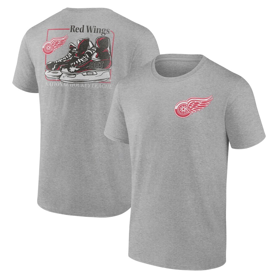Men's Detroit Red Wings Heather Gray Glory Skates T-Shirt