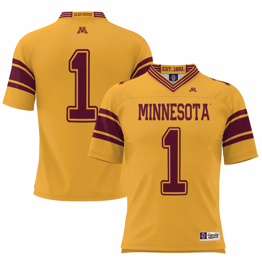 #1 Minnesota Golden Gophers GameDay Greats Football Jersey �?Gold