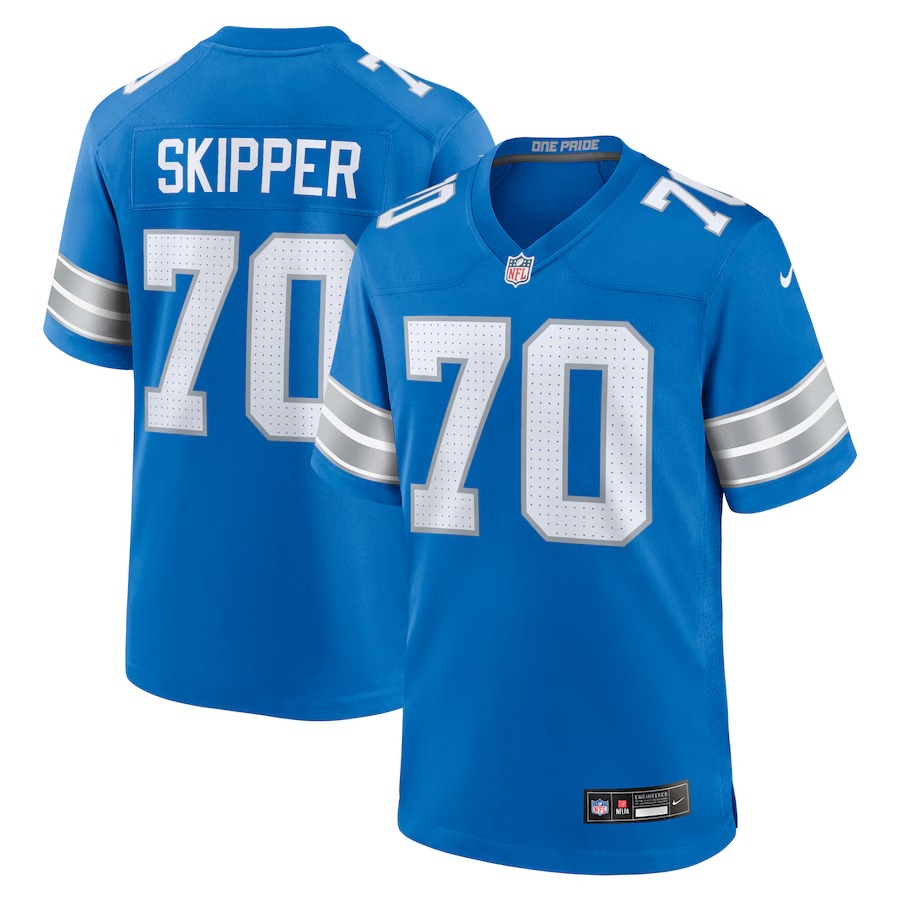 Men's Detroit Lions Dan Skipper Nike Blue Team Game Jersey