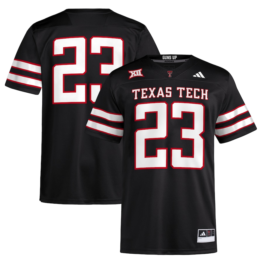 #23 Texas Tech Red Raiders adidas Alternate Premier Football Jersey �?Black