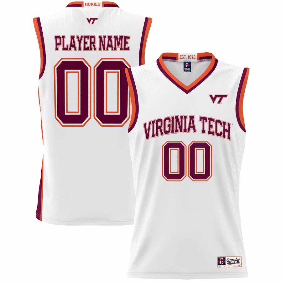 Virginia Tech Hokies GameDay Greats Unisex  Lightweight NIL Pick-A-Player Basketball Jersey - White
